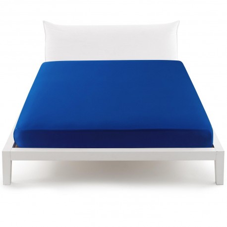 Fitted Sheet Percale Bassetti In Tinta Bassetti With Perfetto® Releaseable Angles Baltic Blue V3322