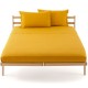 Bassetti's In Tinta Percale Fitted Sheet With Perfetto® Releaseable Elastic Corners Yellow Mustard V1441