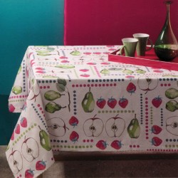 Tablecloth Bassetti Always-Clean Stain-Resistant Apples Strawberries Pears