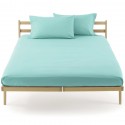 Fitted Sheet Bassetti Turquoise Blue With Perfetto Releaseable Elastic Corners