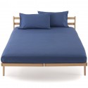 Fitted Sheet Bassetti Ocean Blue With Perfetto Releaseable Elastic Corners