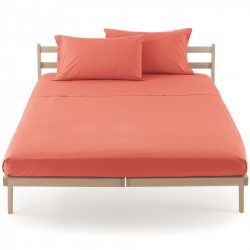 Fitted Sheet Bassetti Light Coral Rose With Perfetto Releaseable Elastic Corners V2154